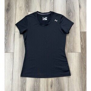 Under Armour HeatGear Fitted Black Short Sleeve Athletic Tee Women’s Sz Medium